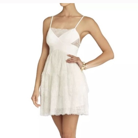 DELICATE WHITE LACE SHOWER DRESS - Picture 1 of 3